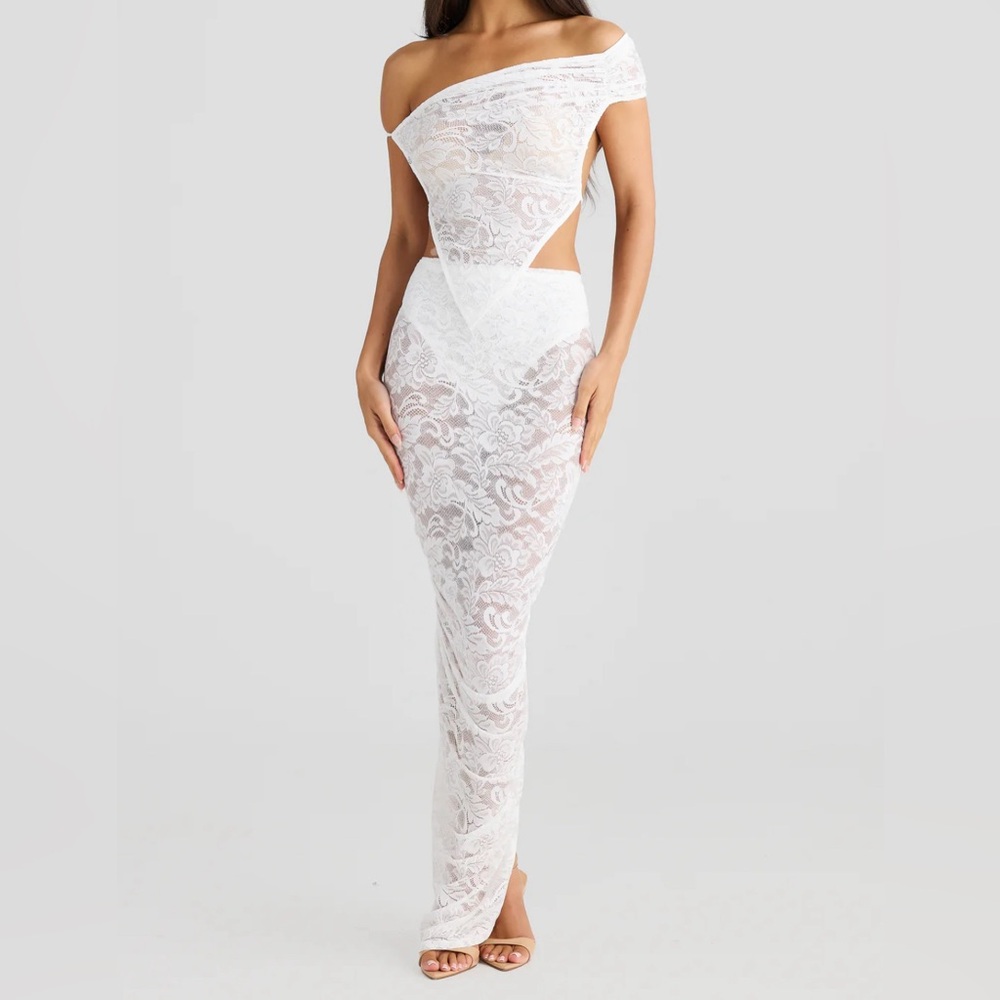 MELANI THE LABEL WHITE BACHELORETTE BRIDAL LACE SET